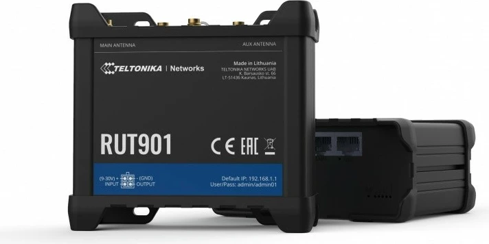Usmerjevalnik LTE Teltonika RUT901, 4x RJ45, 2x SIM, WiFi, črn