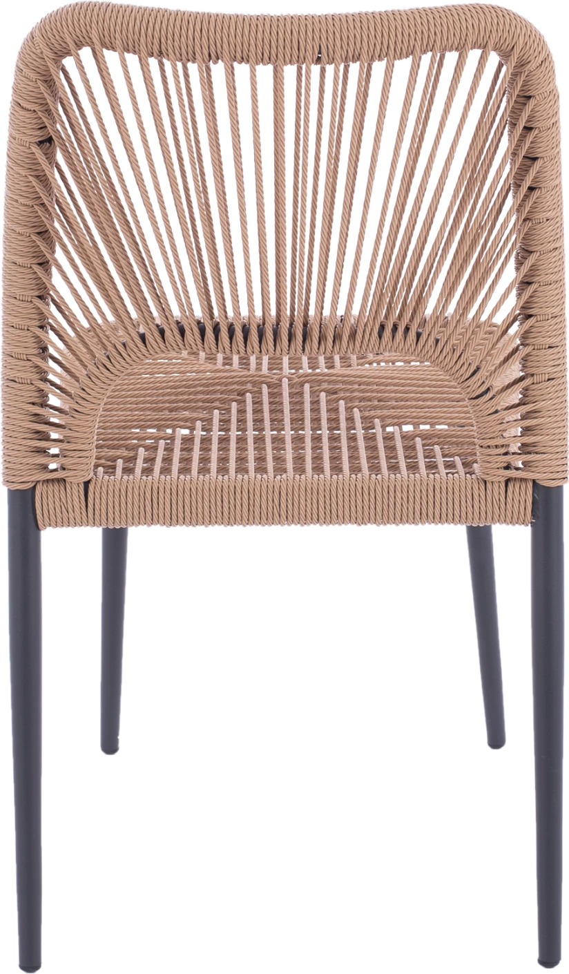 Siva aluminijasta stol z bež PE vrvjo FH5770.02 45x63x82Y cm