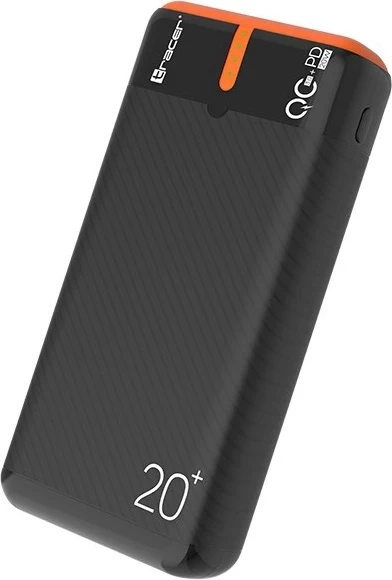 Power bank 20000 mAh, črn z oranžnimi detajli, Tracer EnerGen