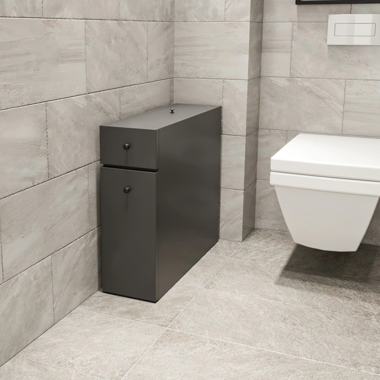 Kopalniška omarica v barvi ogljenega sivega melamina 19x60x55H cm FH9424.01