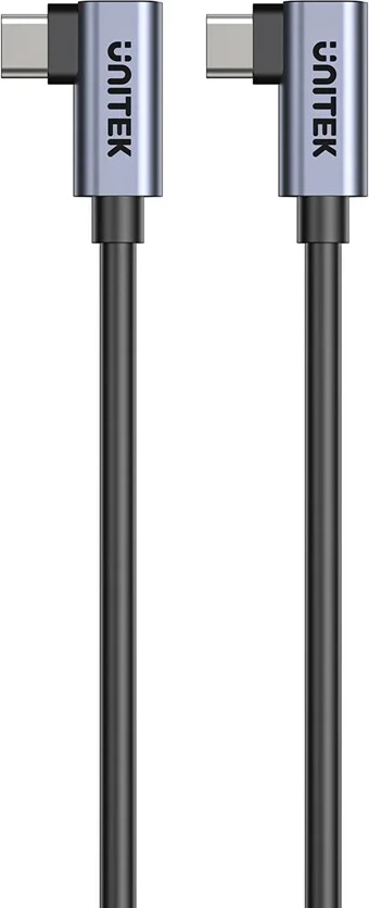 USB-C kabel, 0,5 m, 100 W, 90° UNITEK C14147ABK01-0.5M, črn