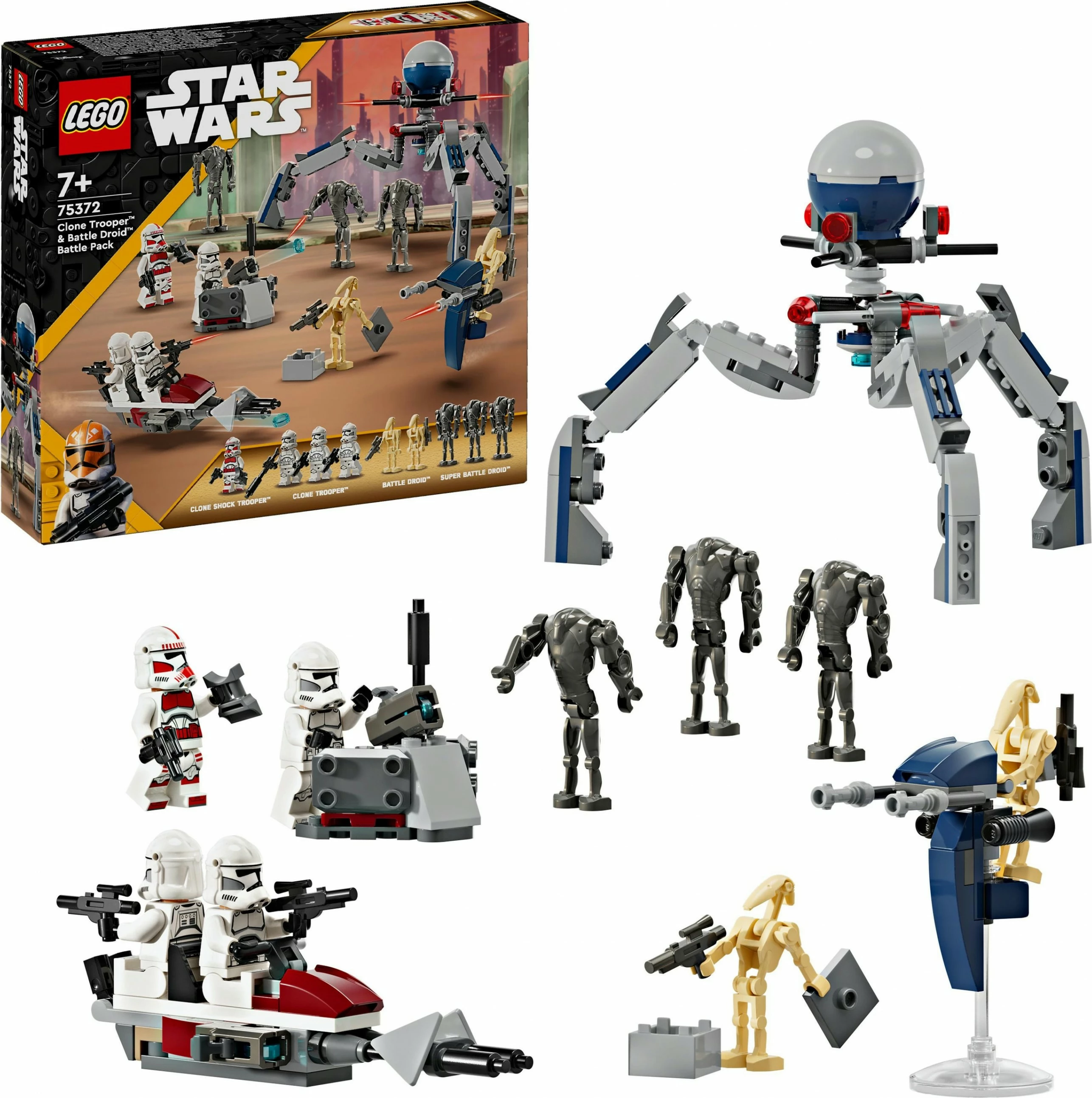 Gradbeni set Clone Trooper in Battle Droid LEGO, 215 delov, plastika, večbarven