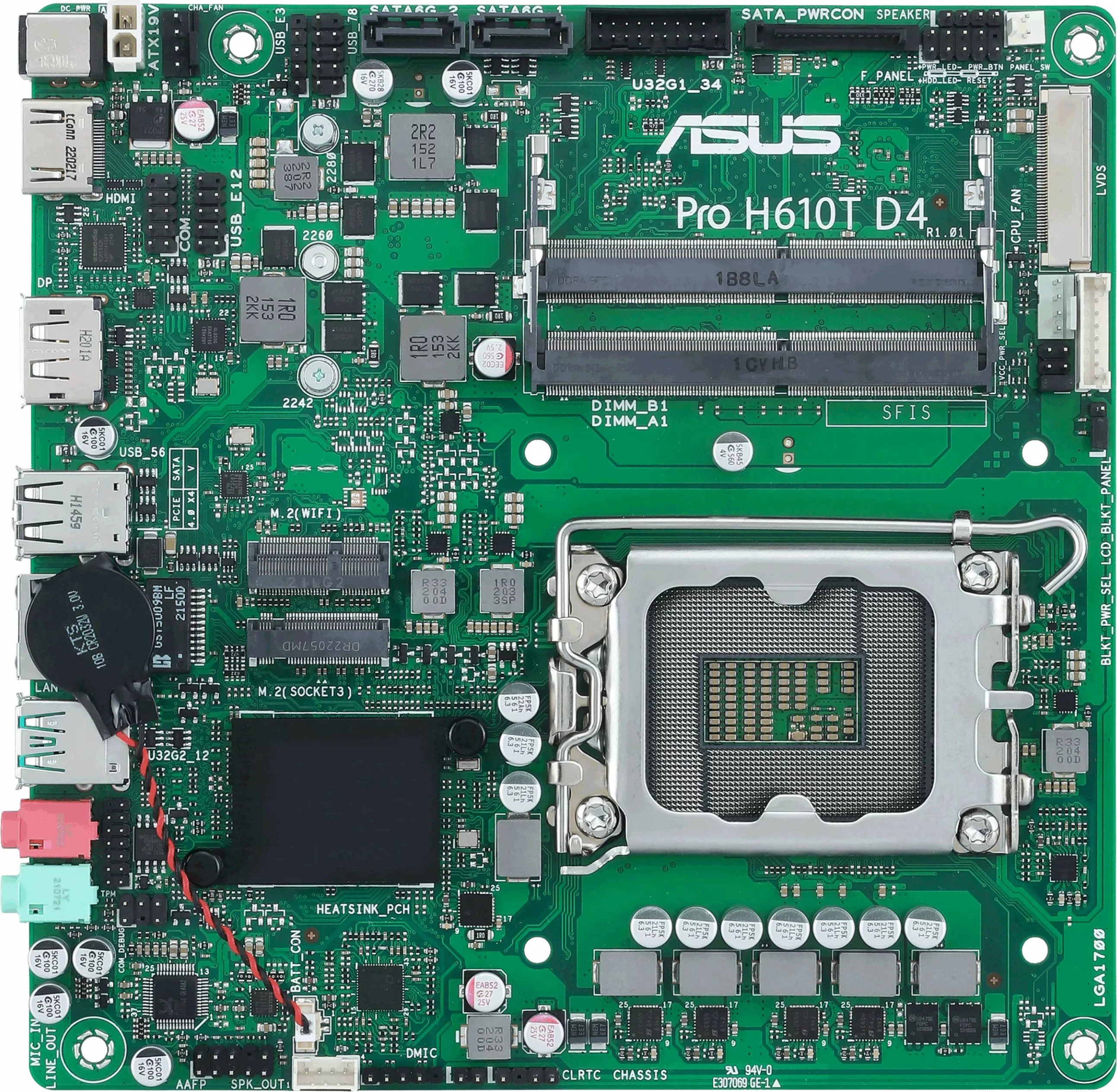 Matična plošča ASUS Pro H610T D4 mITX, DDR4