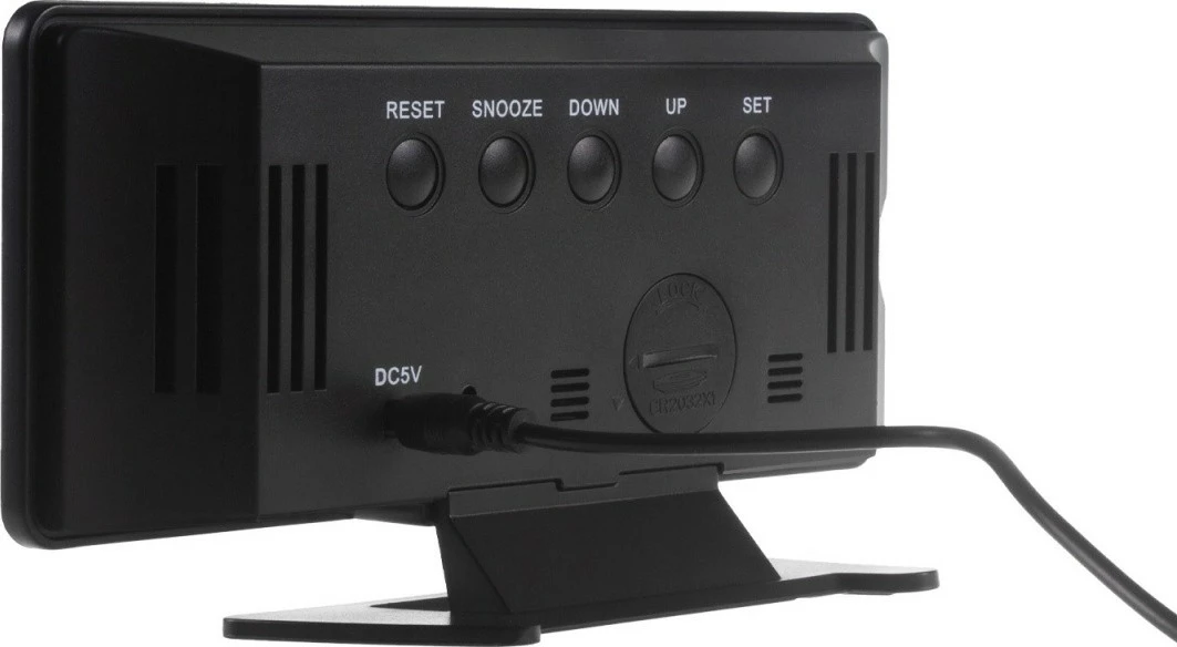 Alarmna ura z merilcem temperature in vlažnosti GreenBlue GB395, črna