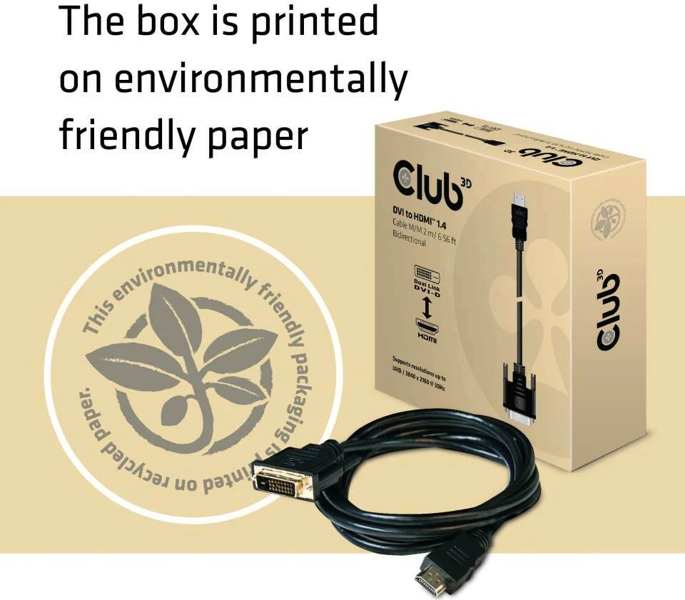 Kabel DVI na HDMI 2 m 4K30Hz črn, Club3D