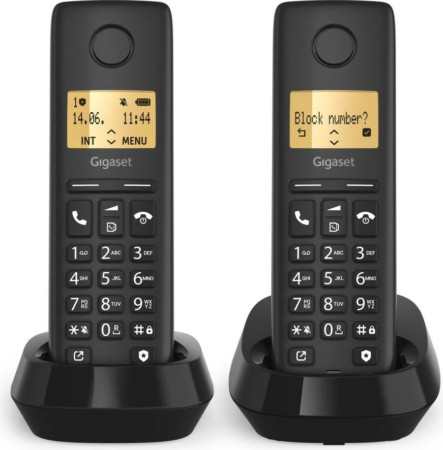 Brezžični telefon Gigaset Pure 100 Duo, črn, komplet 2 kosov