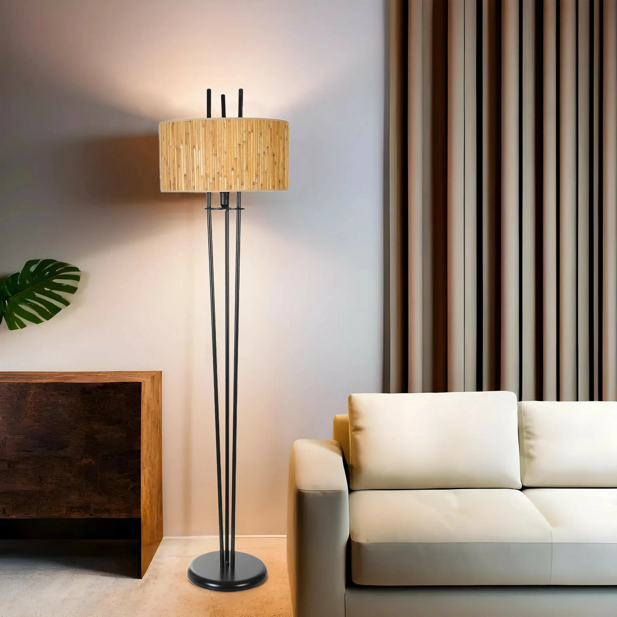 Talna svetilka, barva hrast in črna, Opviq 8822-7