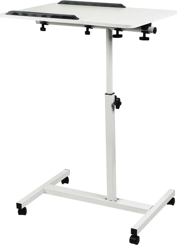 Mobilna miza za prenosnik, Maclean MC-121 W, nastavljiva višina 59–89 cm, bela