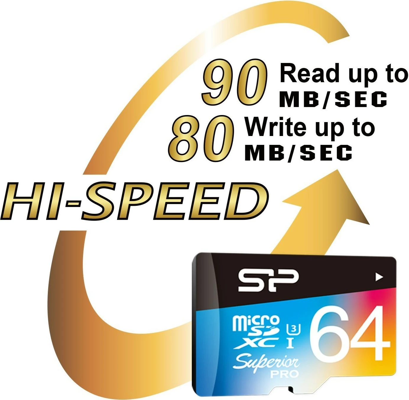 MicroSDXC 64GB Superior Pro, Class 10, UHS-III, večbarven Silicon Power