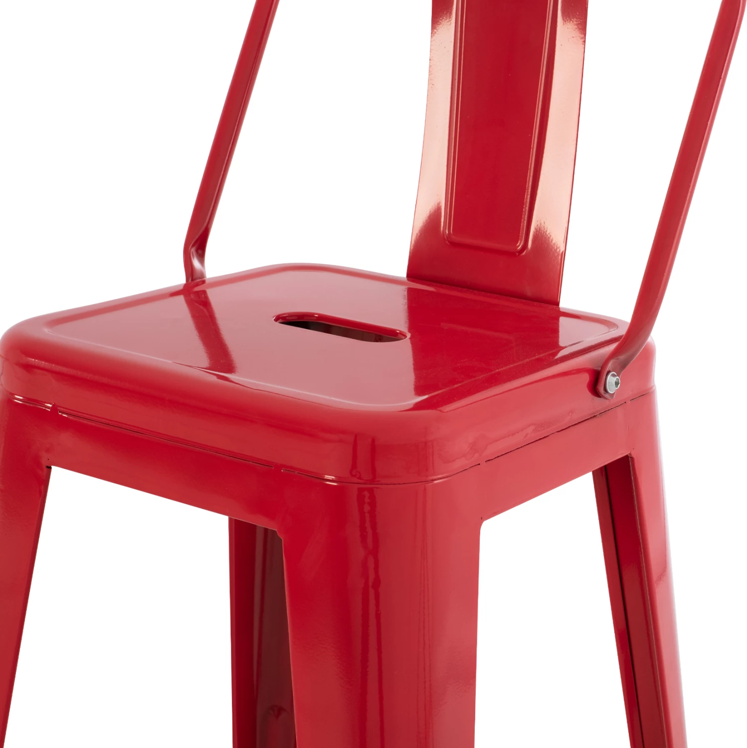 Barski stol srednje višine MELITA-PRO FH8574.44 kovinski v rdeči barvi 43x43x88H cm
