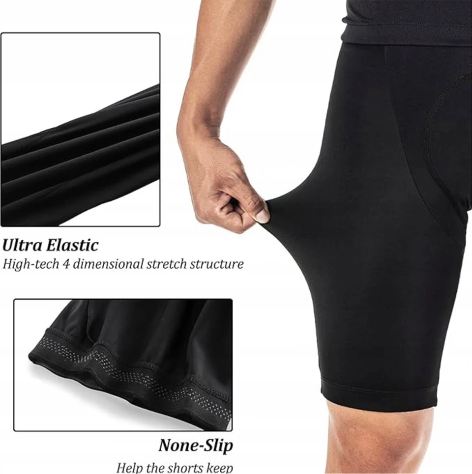 Kratke kolesarske hlače z blazino Rockbros RK2002XL, XL, črne