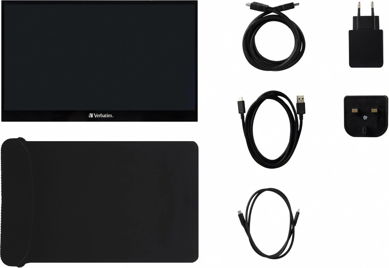 Prenosni zaslon na dotik, Verbatim PMT-17, 17.3" Full HD IPS, 60 Hz, 10-točkovni, USB-C/HDMI, črn