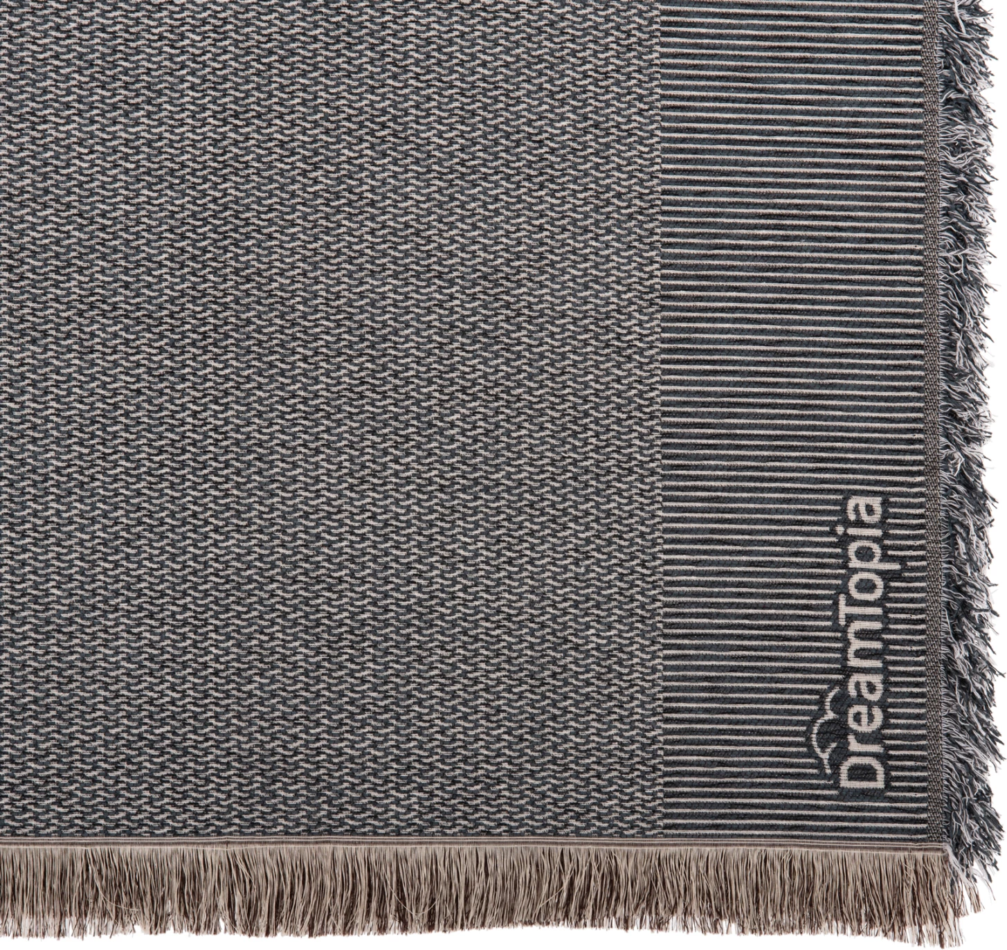 Prevleka za kavč - pregrinjalo z resicami DREAMTOPIA FH12164.03 v mornarsko modri barvi 178x178 cm