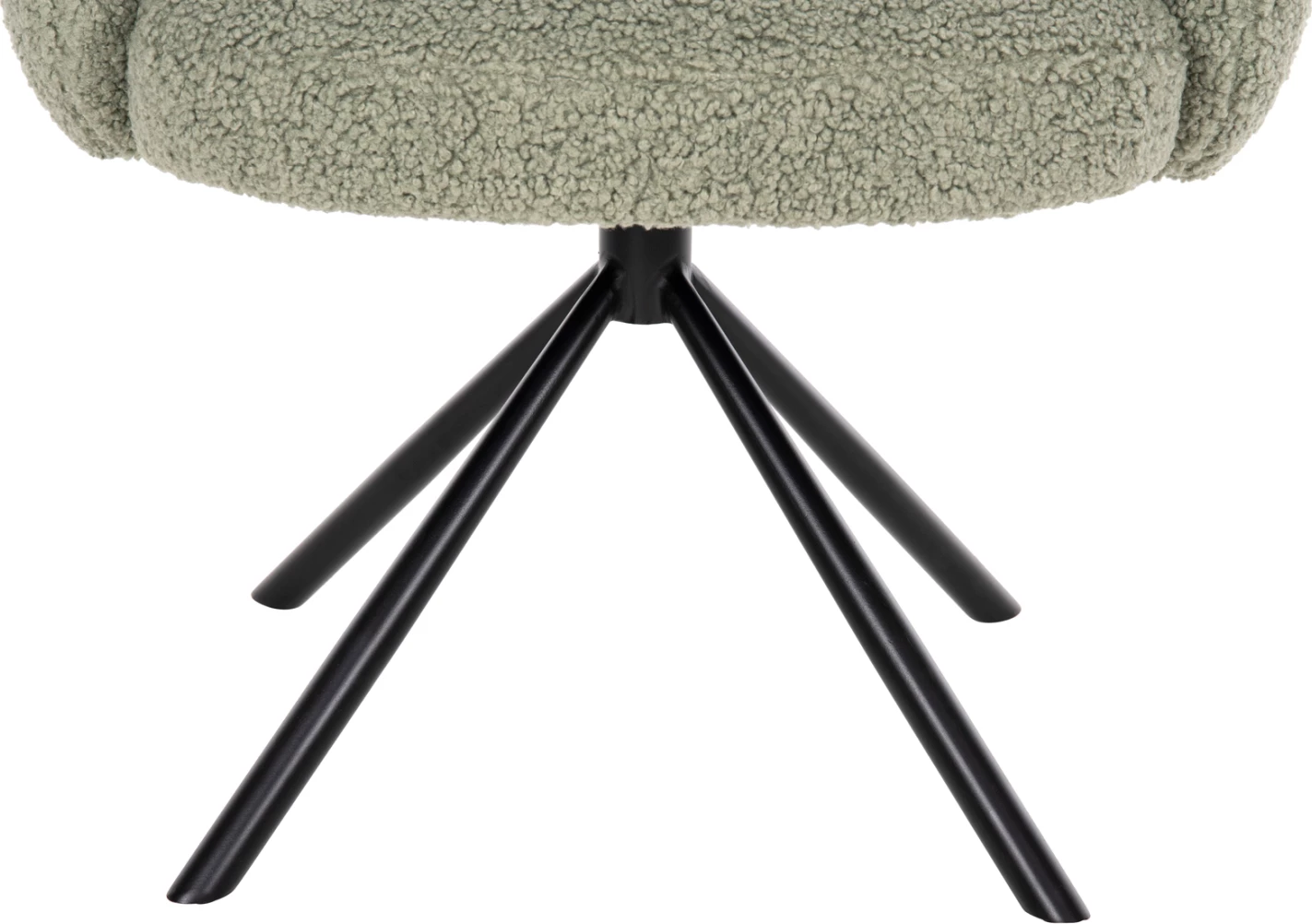 Vrtljiv naslanjač WINON FH9778.08 v olivno zeleni barvi iz boucle tkanine - črna kovinska osnova 65x67x92H cm