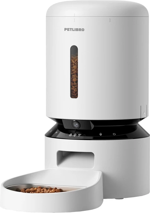 Avtomatski razdeljevalnik hrane za hišne živali Petlibro Granary PL-AF203-34W, 5 L, z vgrajeno kamero, bel