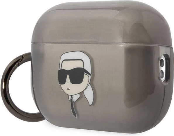 Ovitek za AirPods Pro 2 z obročkom, črn, Karl Lagerfeld