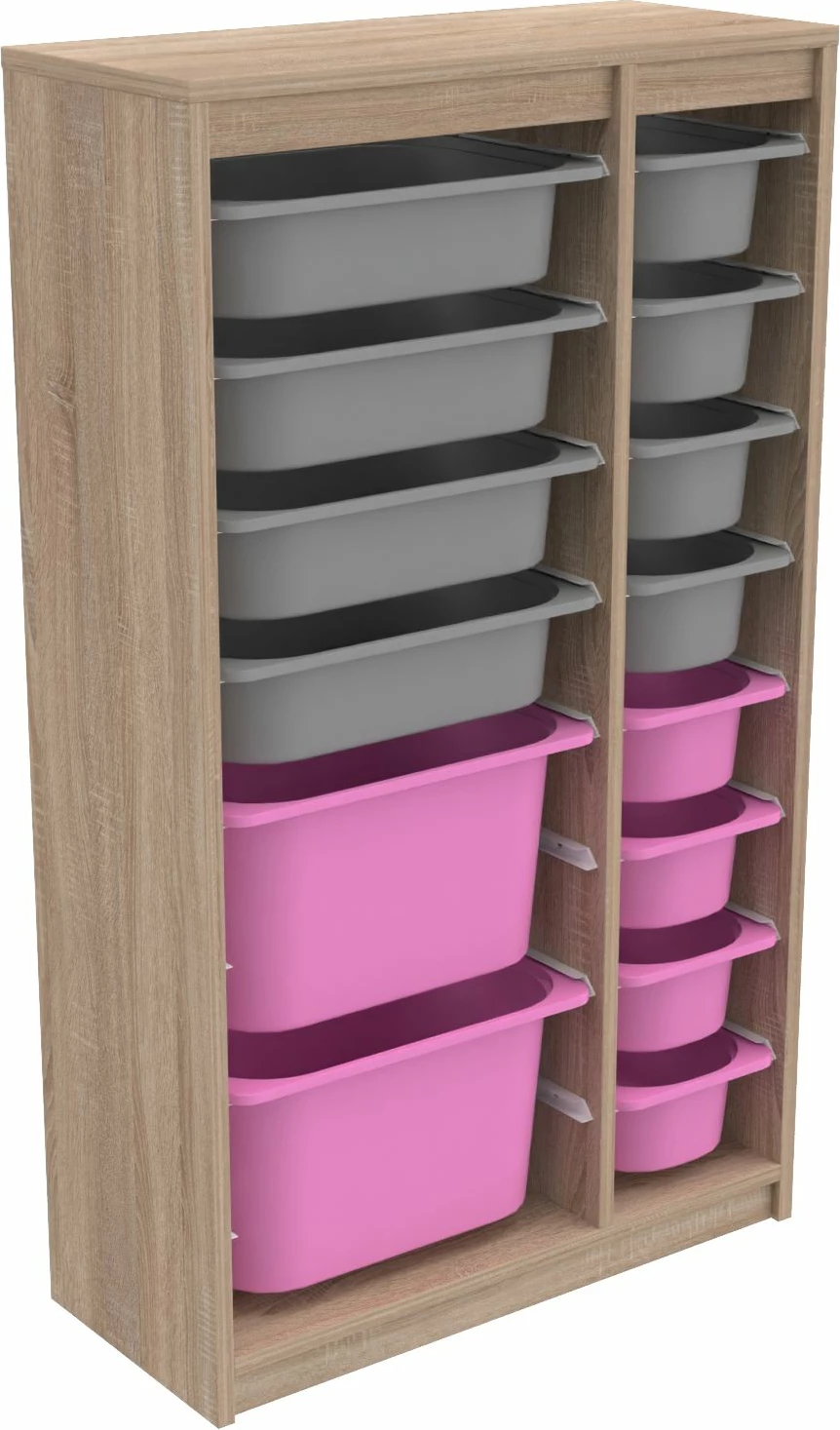Večfunkcijska omara Montana Xs 2D4N8U, Hanah Home, sonoma siva in rožnata