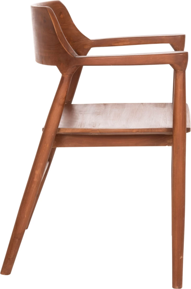 Jedilni stol z nasloni za roke NIONI FH9476.01, les TEAK, barva oreha, 57x53x77 cm