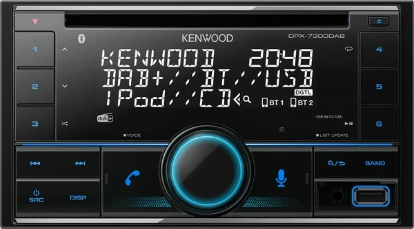 Avtoradio Kenwood DPX7300DAB, Bluetooth, USB, DAB+, črn