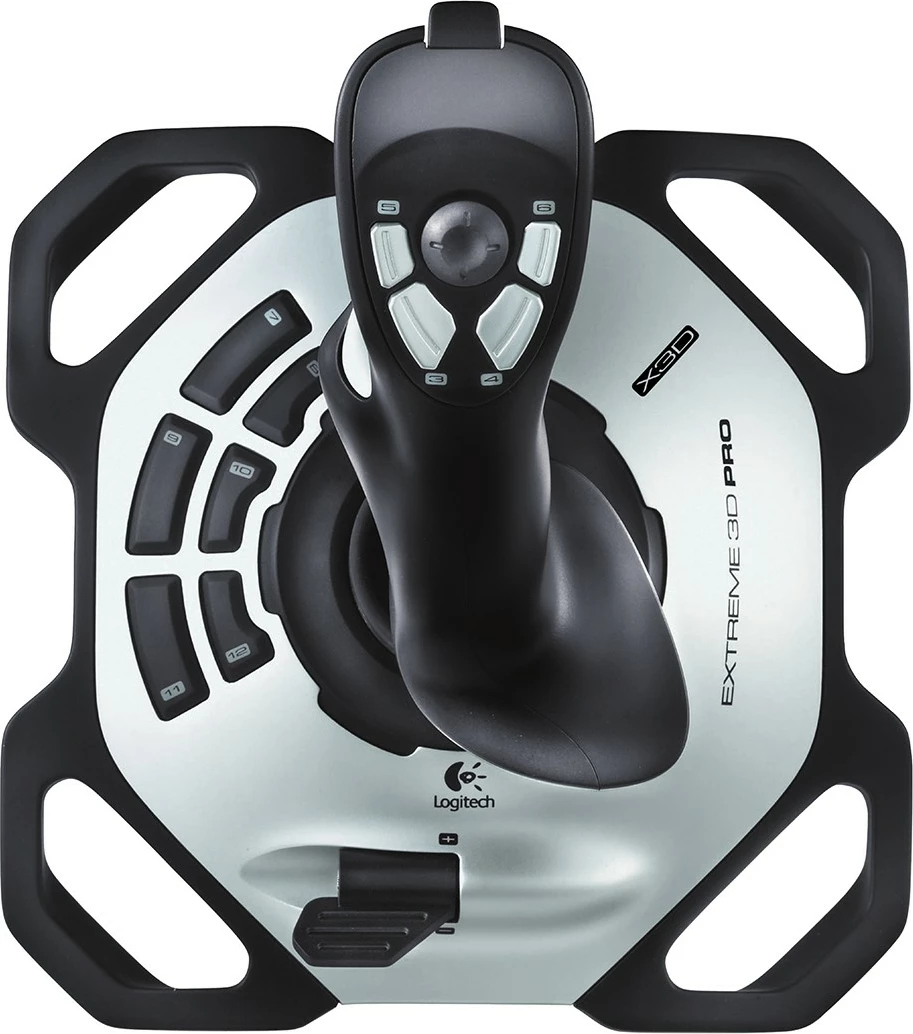 Napreden joystick Logitech G Extreme 3D PRO, PC, digitalen, žični, USB 2.0, črn, bel