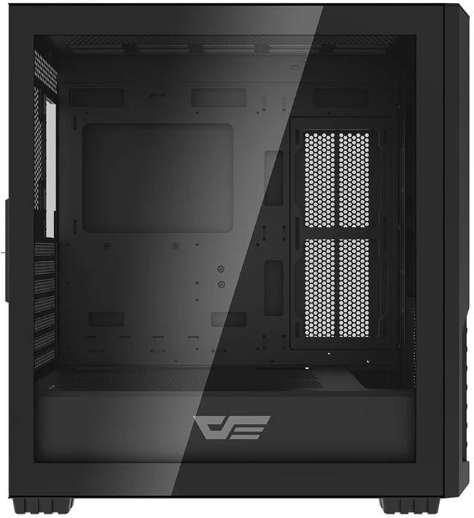 Računalniško ohišje z 4 ARGB ventilatorji, Darkflash DF2100 E-ATX/ATX, do 8×120 mm, 2 HDD + 3 SSD, 7 rež, radiator do 360 mm, 1×USB 3.0 + 2×USB 2.0, stransko kaljeno steklo, črno