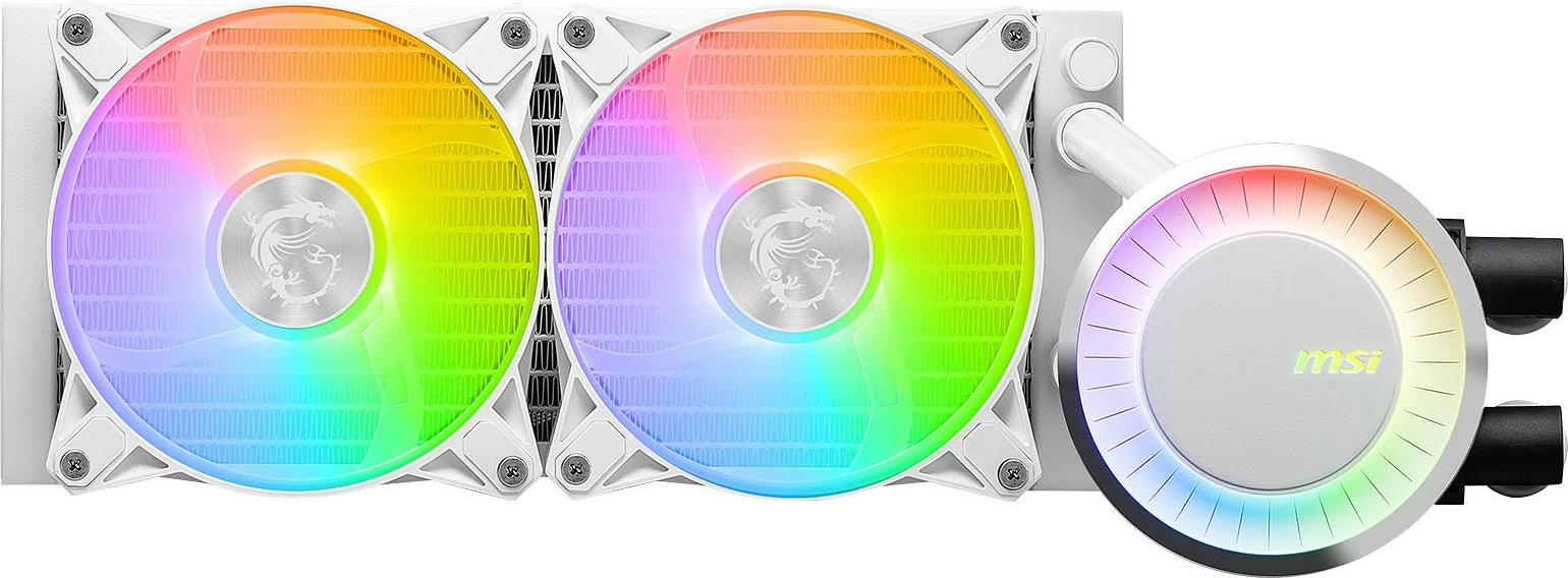 Hladilni komplet z vodnim hlajenjem MSI MAG Coreliquid E240, 240 mm, RGB, bel