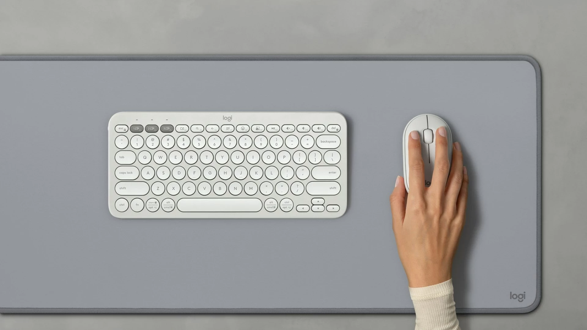 Brezžični ambidekstralni miš, 4000 DPI, bel – Logitech 910-007013