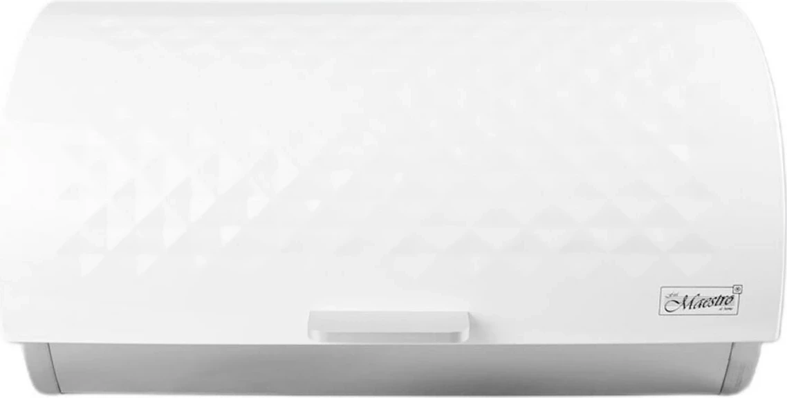 Kovinska škatla za kruh Maestro MR-1676, inox, cilindrična, bela