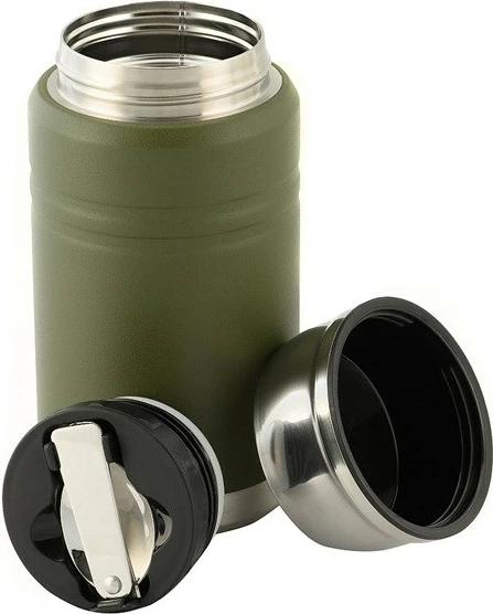 Termos za hrano z zložljivo žlico M-TAC UN-R02-750A, 750 ml, olivno zelen