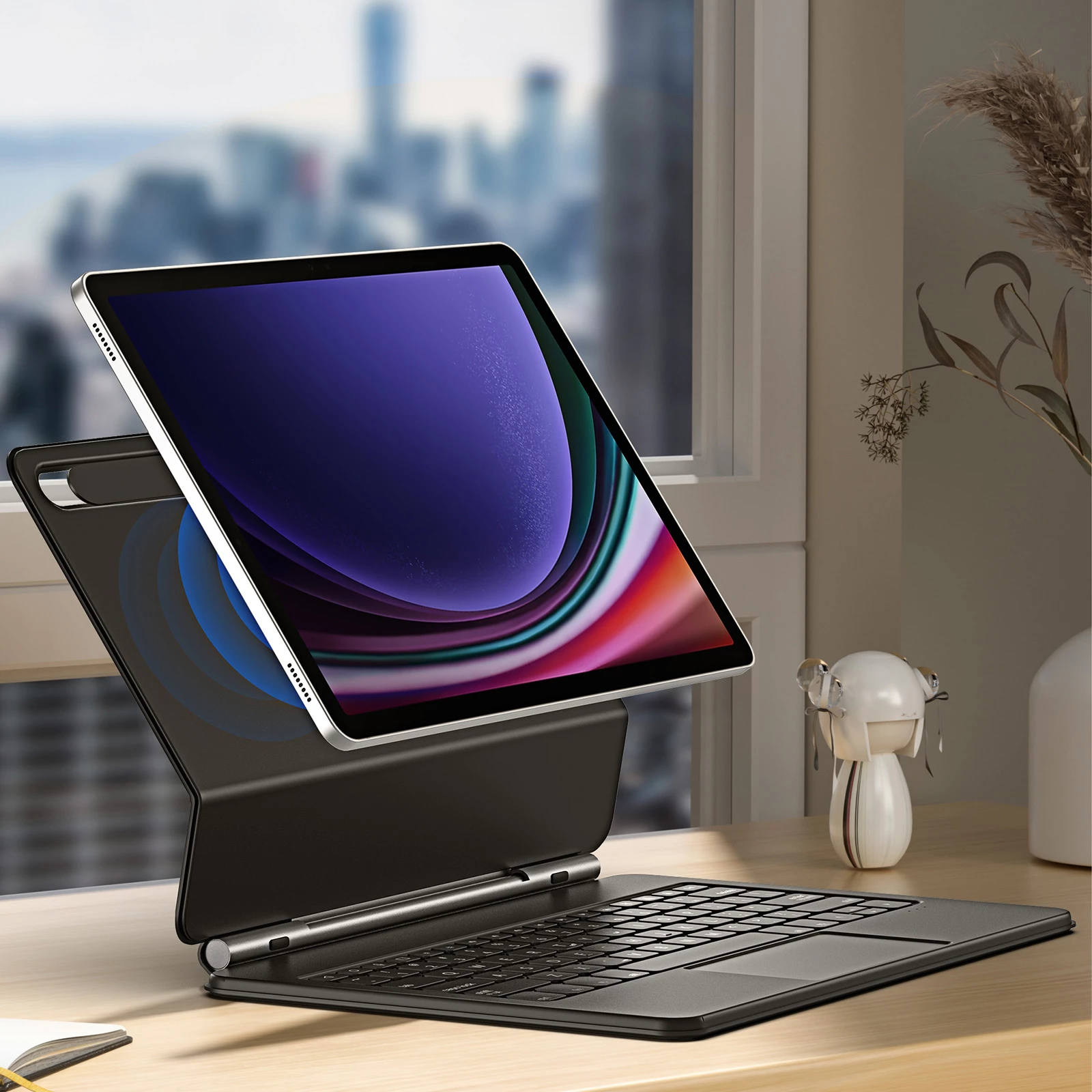 Ovitek z Bluetooth tipkovnico Dux Ducis MK Series za Samsung Galaxy Tab S9+, S8+, S7+, črn