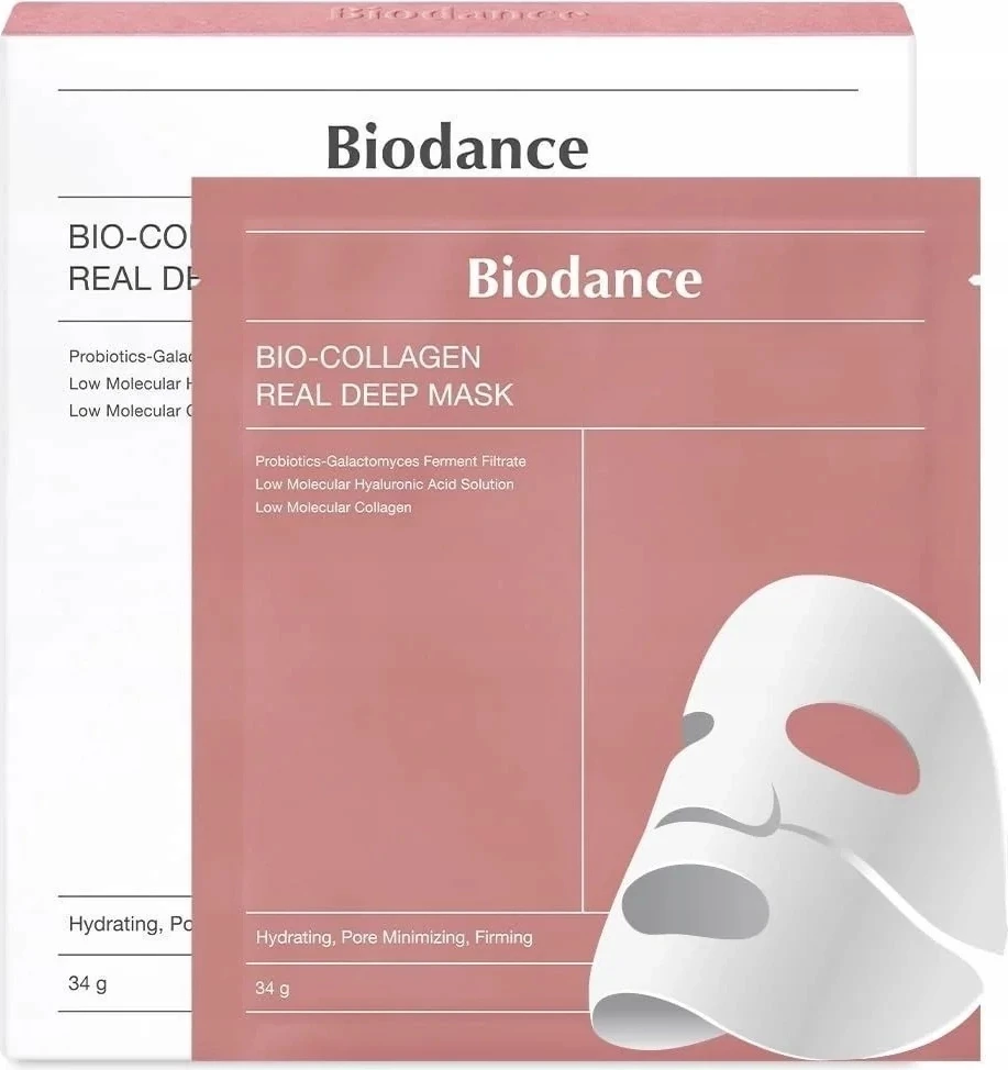 Hidrogelska maska za obraz Bio-Collagen Real Deep Mask, Biodance, 4 kosi
