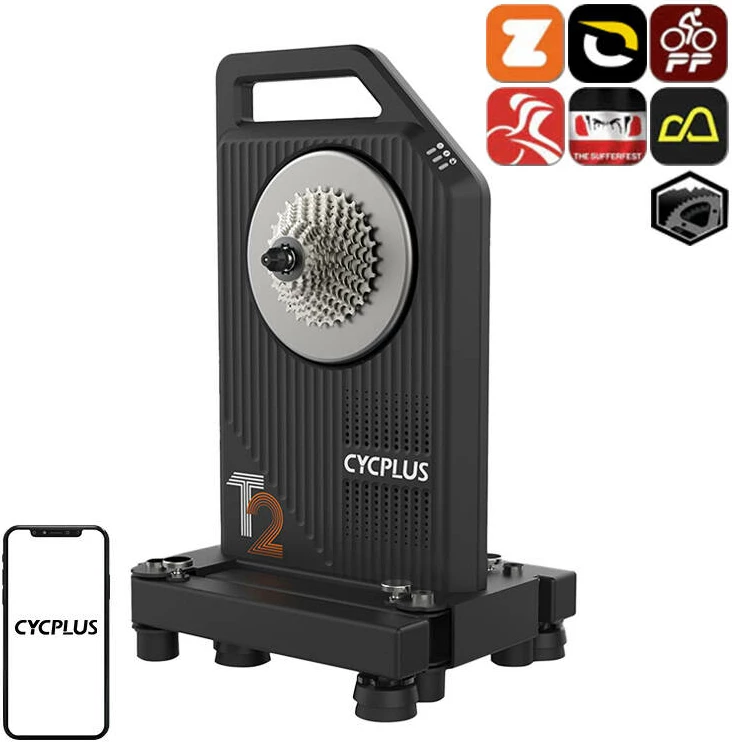 Pametni direct drive trener za kolo Cycplus T2, 2200 W, črn