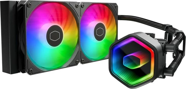 Vodna hladilna enota za procesor Cooler Master MasterLiquid 240 Core II, 2x12 cm, črna