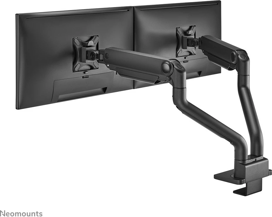 Kavelj za dva monitorja Neomounts Newstar DS70S-950BL2, s sponko in grommetom, do 18 kg, 43,2 cm (17") / 88,9 cm (35"), 100 x 100 mm, črn