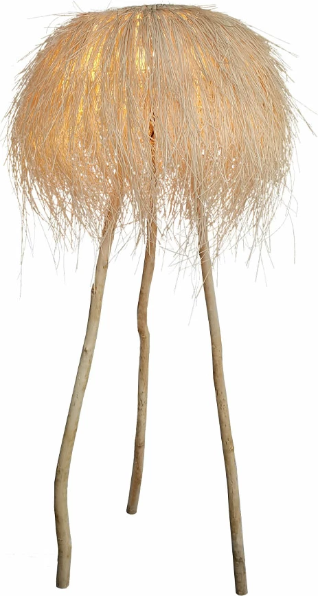 Talna svetilka iz ratana in naravnega lesa Manila, 70x70x135 cm