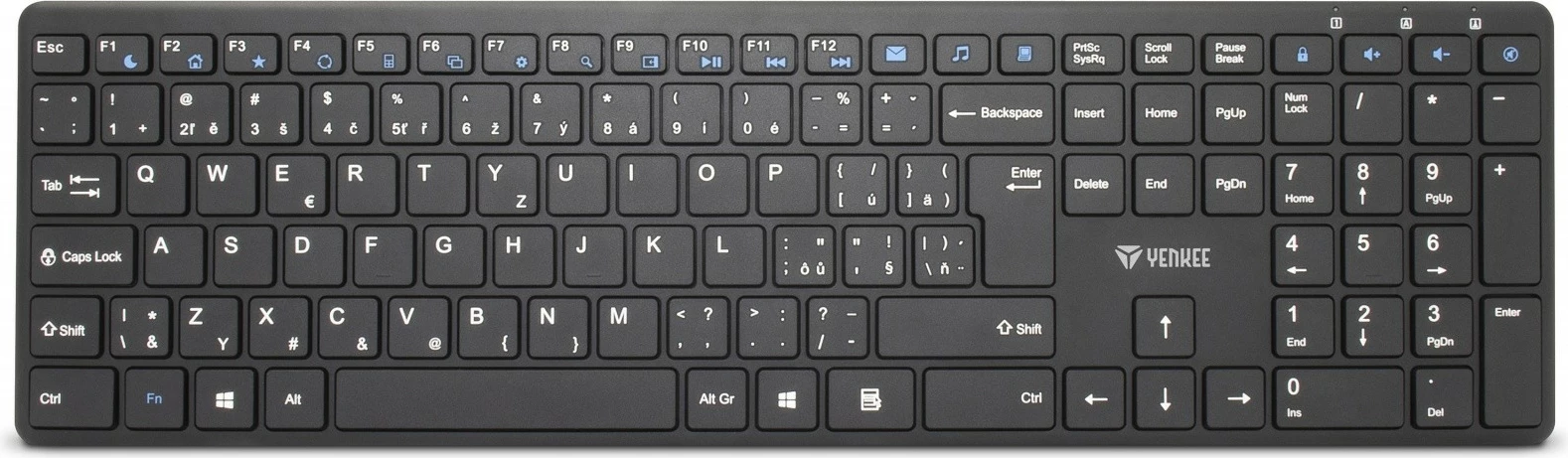 Brezžični komplet tipkovnice in miške Yenkee YKB 2008CS, črn