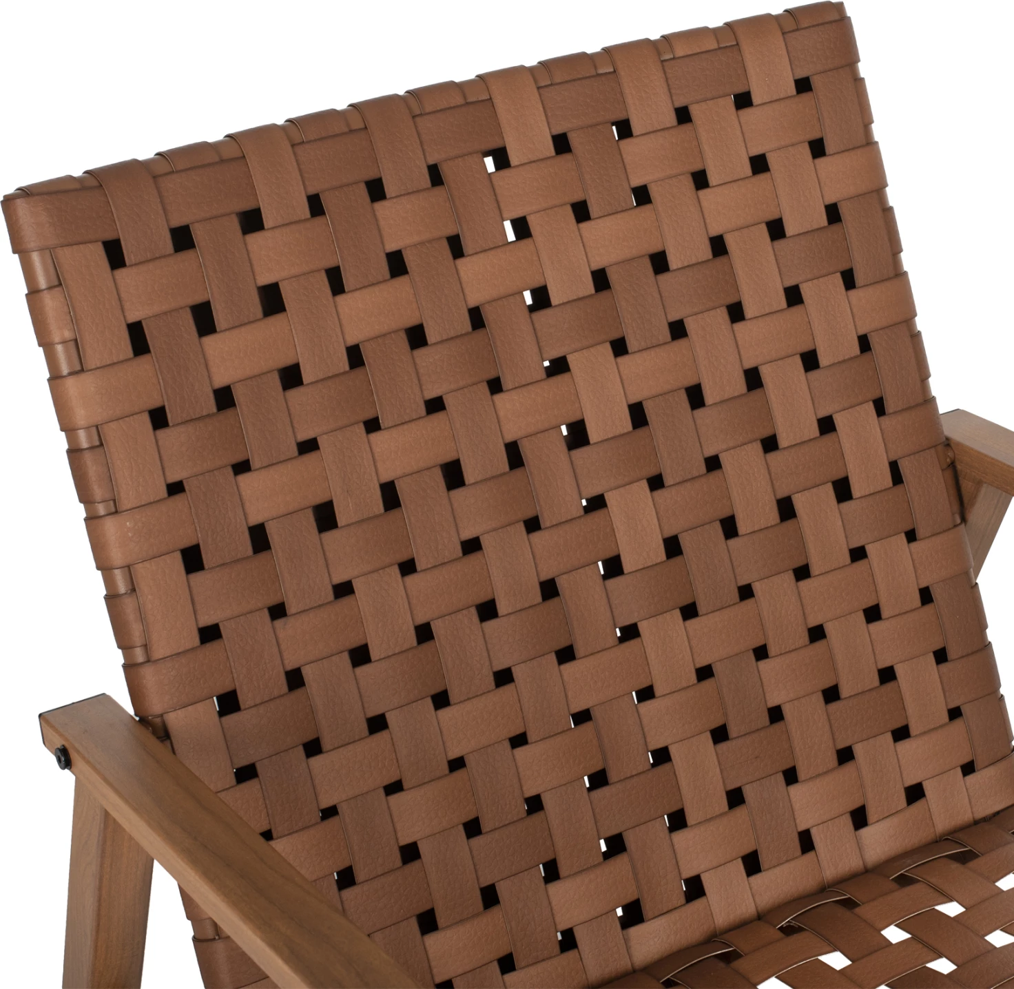 Fotelj FELIPE FH5868.01 kovinski videz lesa & ratan videz usnja 63,5x75,5x77Hcm