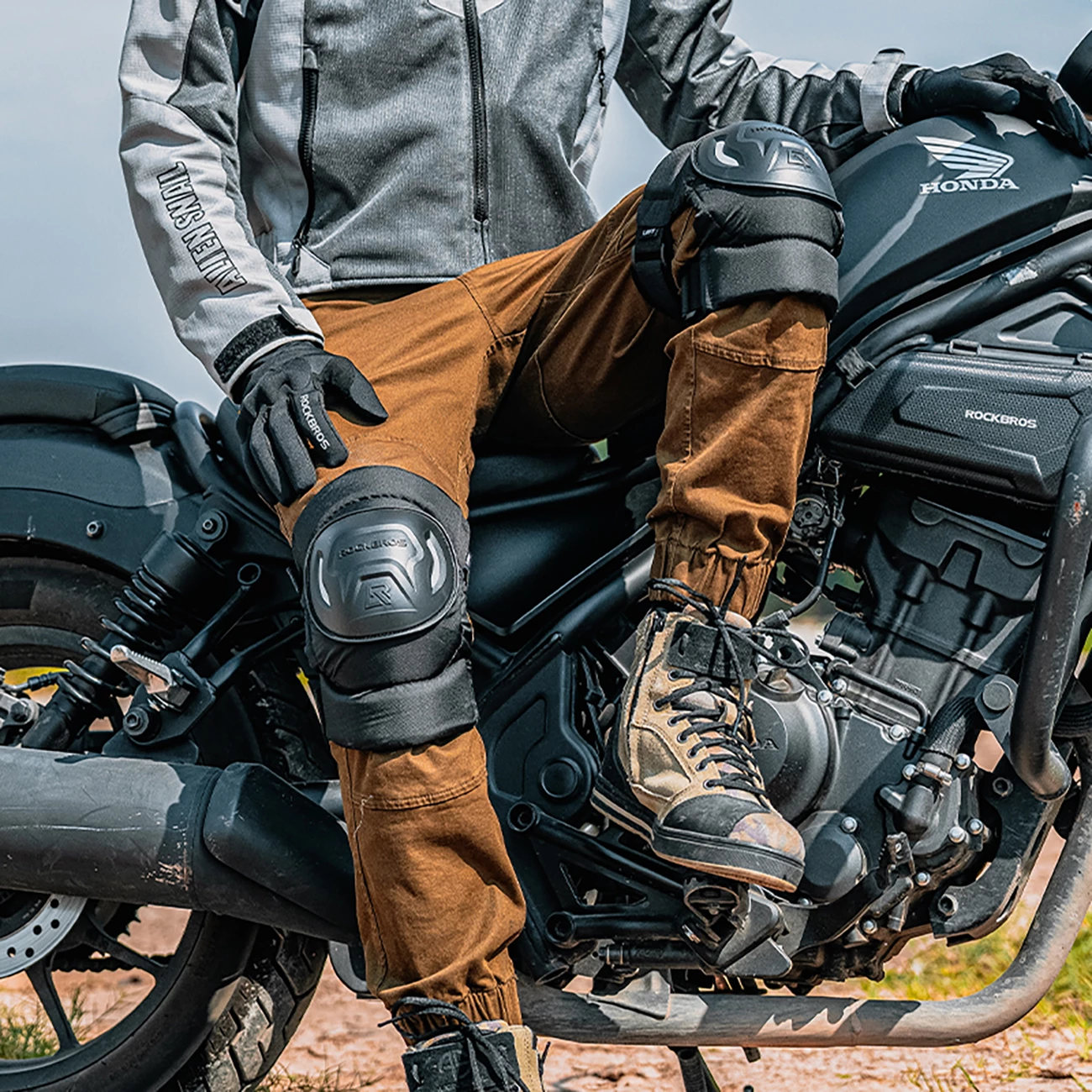 Koljenski ščitniki Rockbros 19230003001, najlon/plastika, črni, komplet