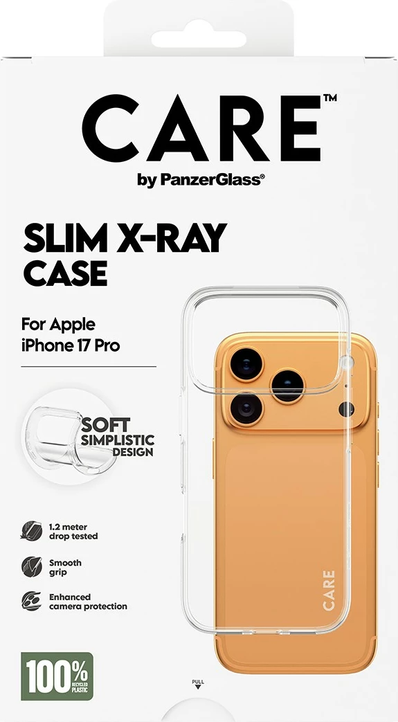 Prozoren ovitek za telefon za iPhone 17 Pro, PanzerGlass CARE fashionable X-Ray Soft Basic