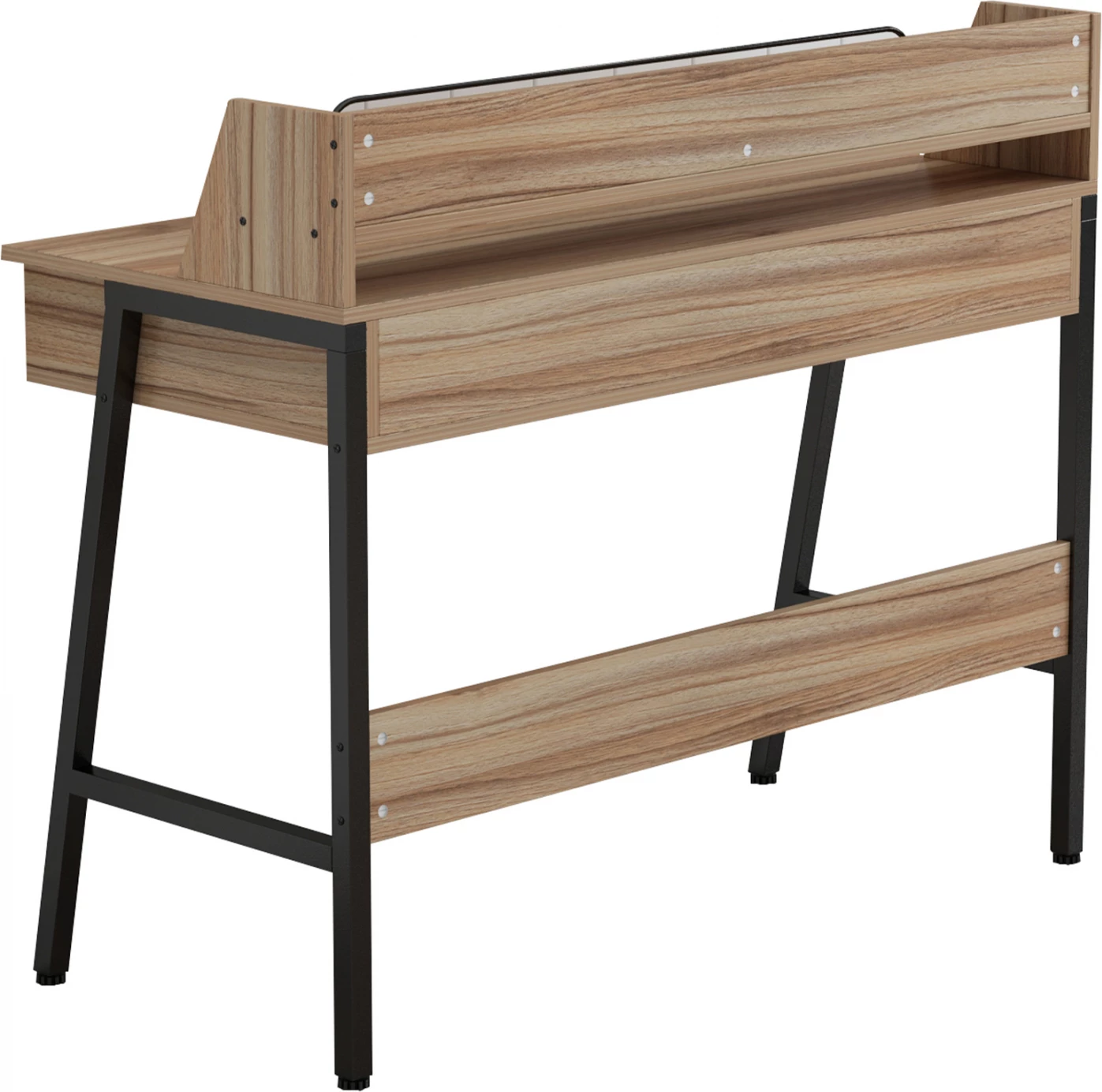 Pisalna miza FH2129.02 melamin v orehu in črno-črni kovinski okvir 104Χ48Χ89H cm