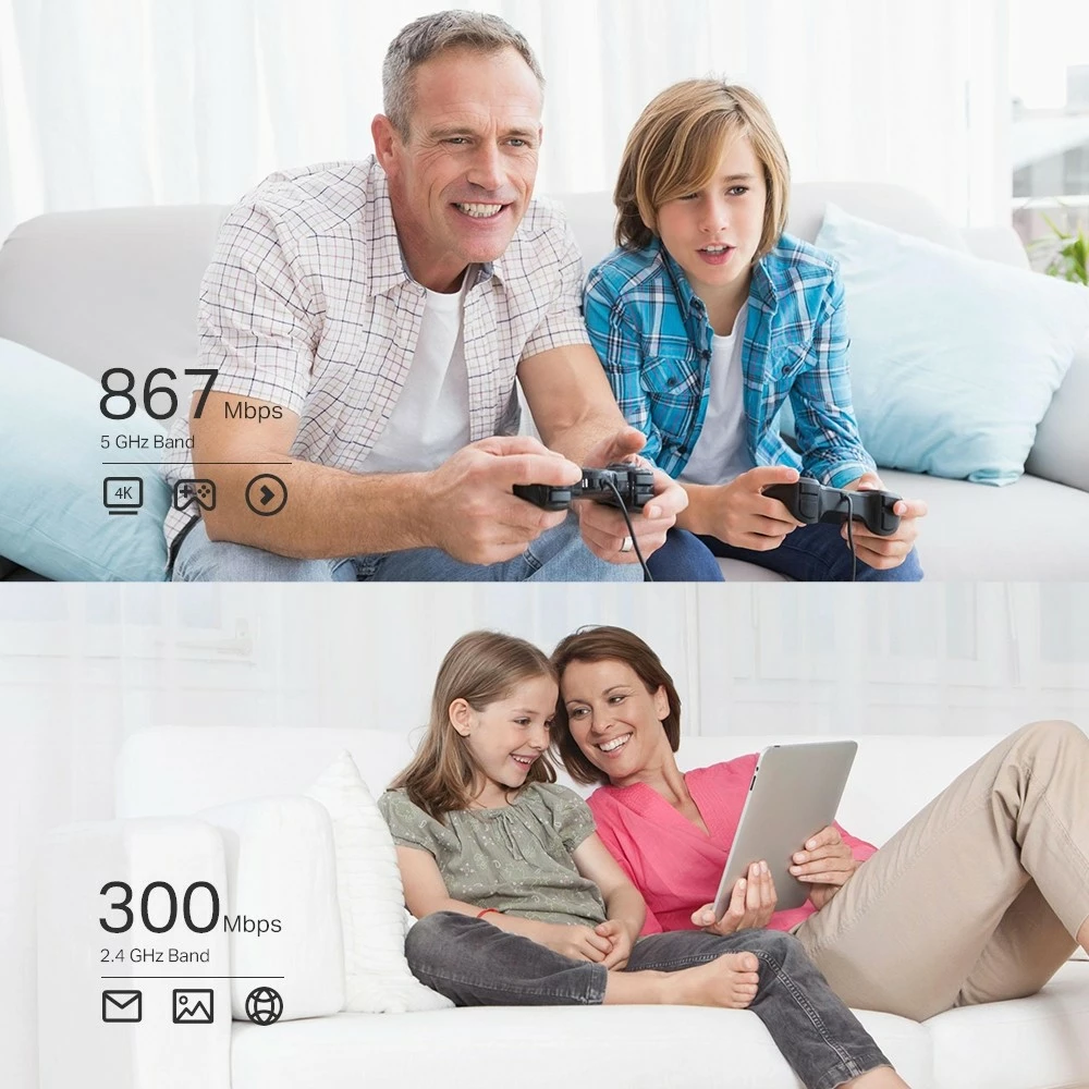 Kartica Wi‑Fi Archer T4E, TP‑Link, PCI Express, AC1200, črno‑zelena