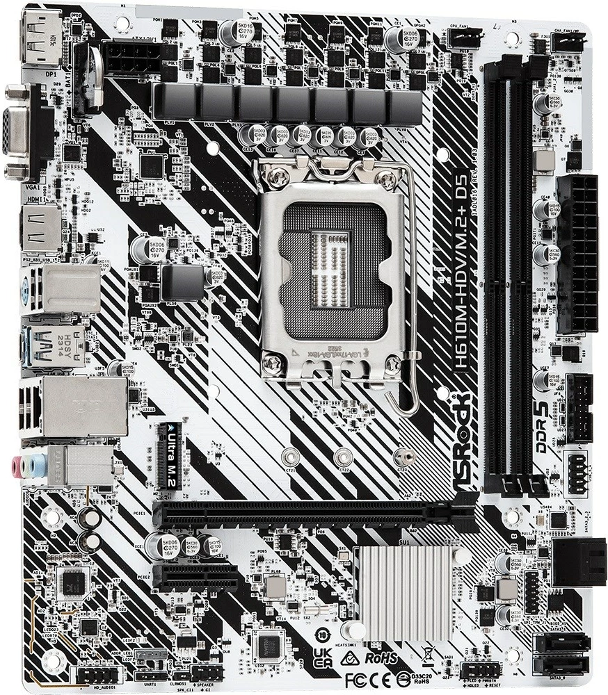 Matična plošča Asrock H610M-HDV/M.2+ D5, LGA 1700, micro ATX