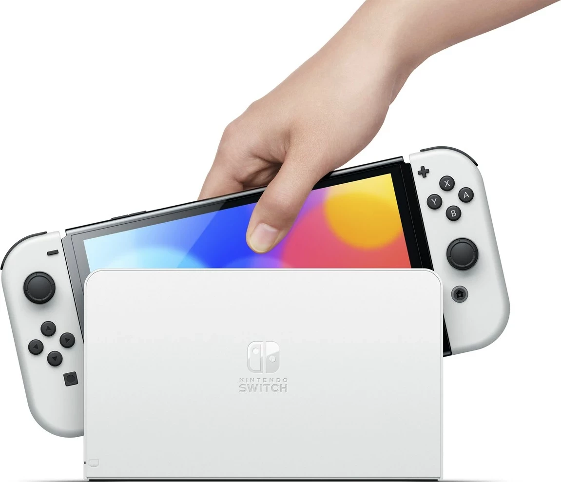 Prenosna igralna konzola OLED 7" Nintendo Switch, 64 GB, Wi‑Fi, bela