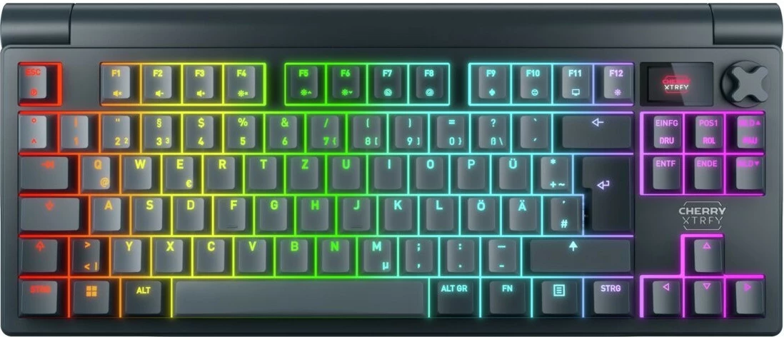 Mekančna tipkovnica Cherry MX 8.3 Wireless RGB, Cherry MX2A Red, QWERTZ, brez numpada, večbarvna