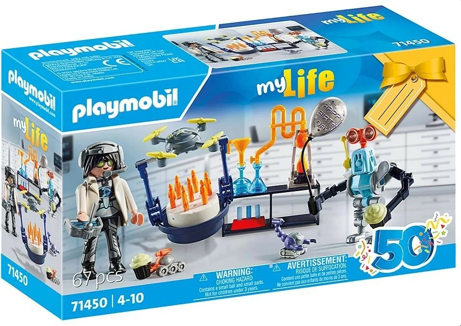 Set figuric Playmobil My Life 71450, znanstvenik z roboti, plastika