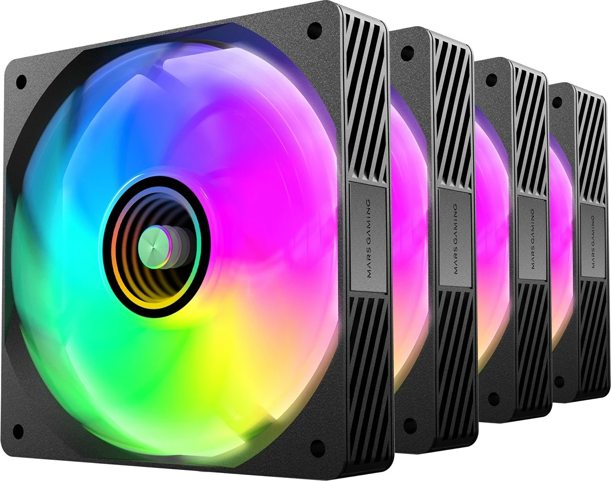 Ventilatorji za ohišje računalnika TACENS Mars Gaming MFSI4KIT, 4x12 cm, zeleni LED, črni