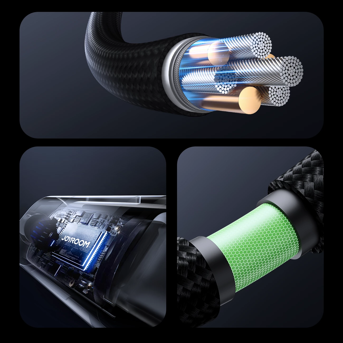 Prikazovalna kabl Joyroom S-A16 Pro Prism Series USB-A v USB-C, 1,2 m, 66W, črn