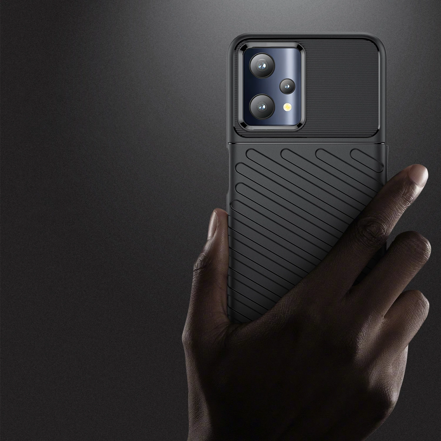 Ovitek za telefon Hurtel Thunder Case za Realme 9 Pro, črn