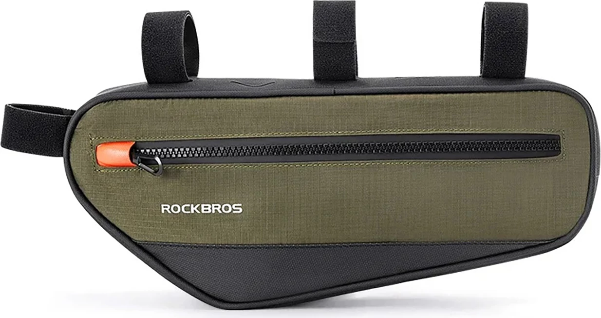 Kompaktna torbica za okvir kolesa, Rockbros 30120079001, 1,7 L, zeleno-črna