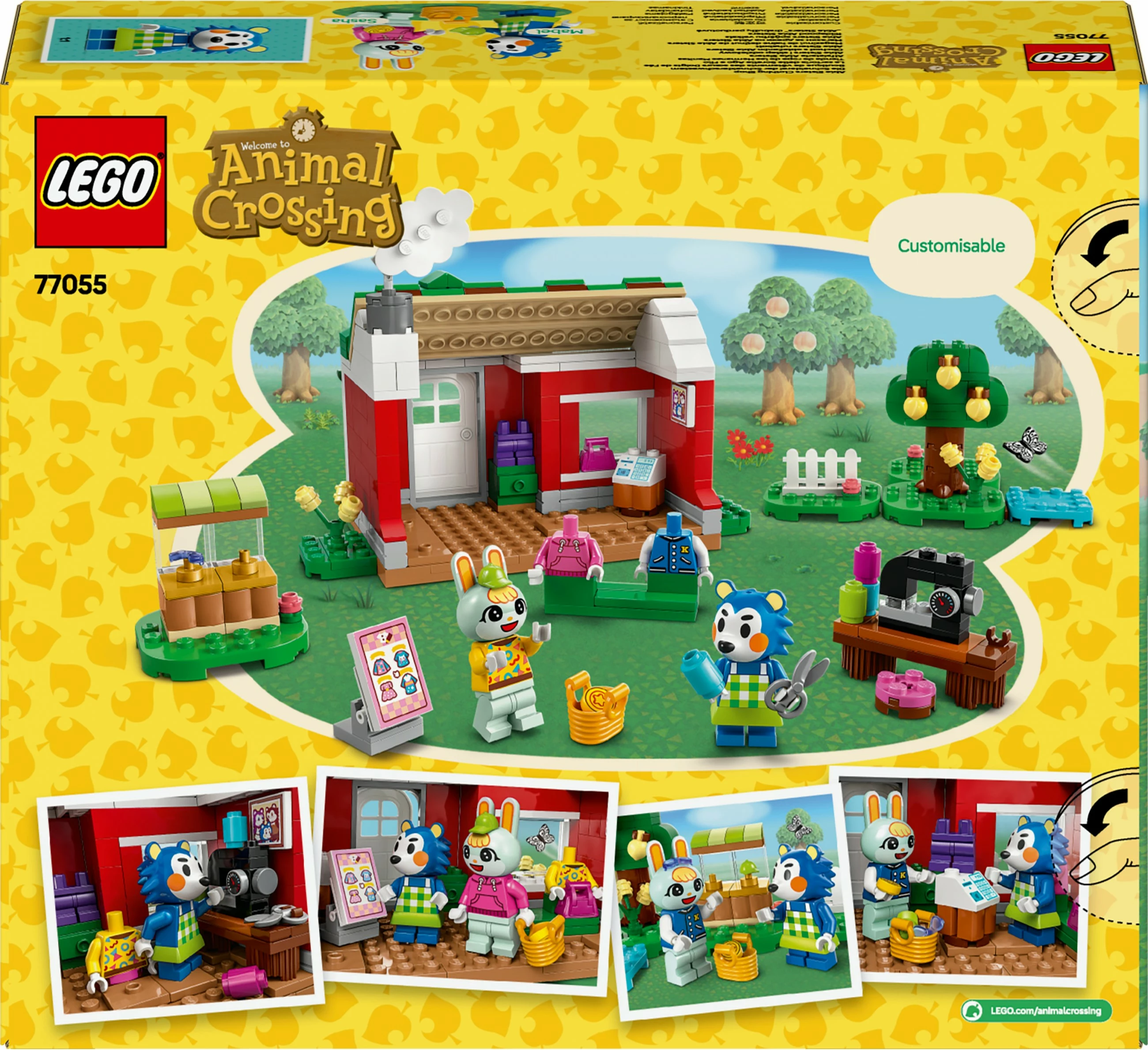 Set gradnje Animal Crossing 77055, 322 kosov, večbarven